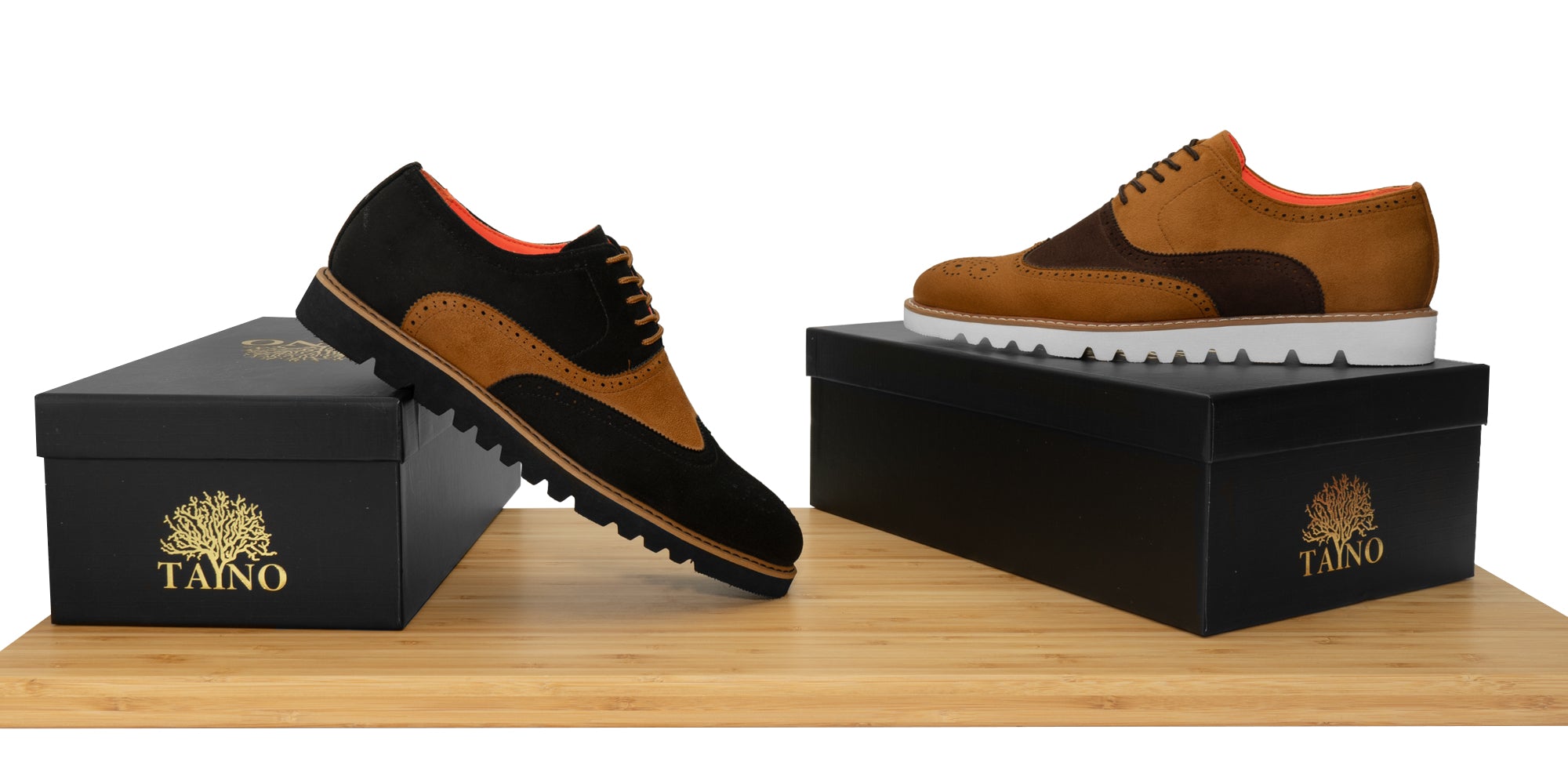 The Paragon TAYNO Suede Lace Up Wingtip Oxford Sneaker