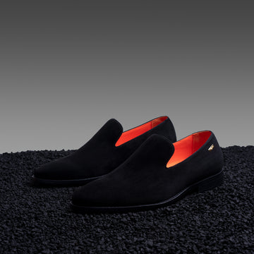 The Alpha S Classic Plain Suede Loafer Black