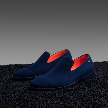 The Alpha S Classic Plain Suede Loafer Navy