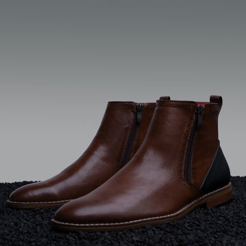 Coupe Coffee Leather Chelsea Boot