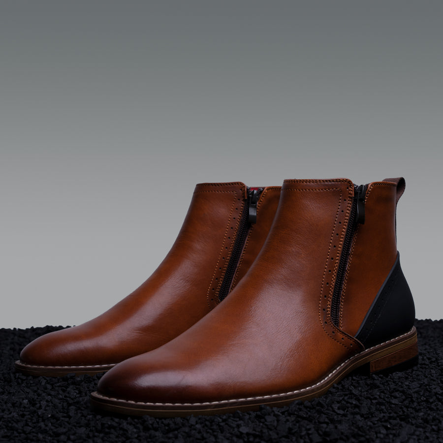 Coupe Cognac Leather Chelsea Boot