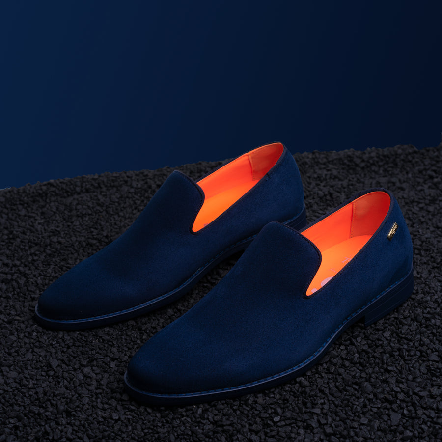 The Alpha S Classic Plain Suede Loafer Navy