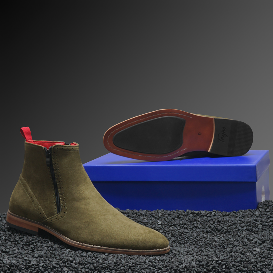 Coupe Olive Suede Chelsea Boot