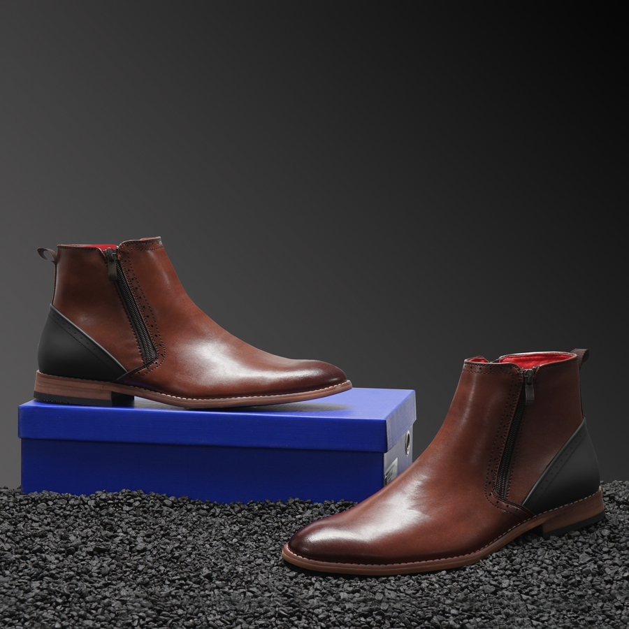 Coupe Coffee Leather Chelsea Boot