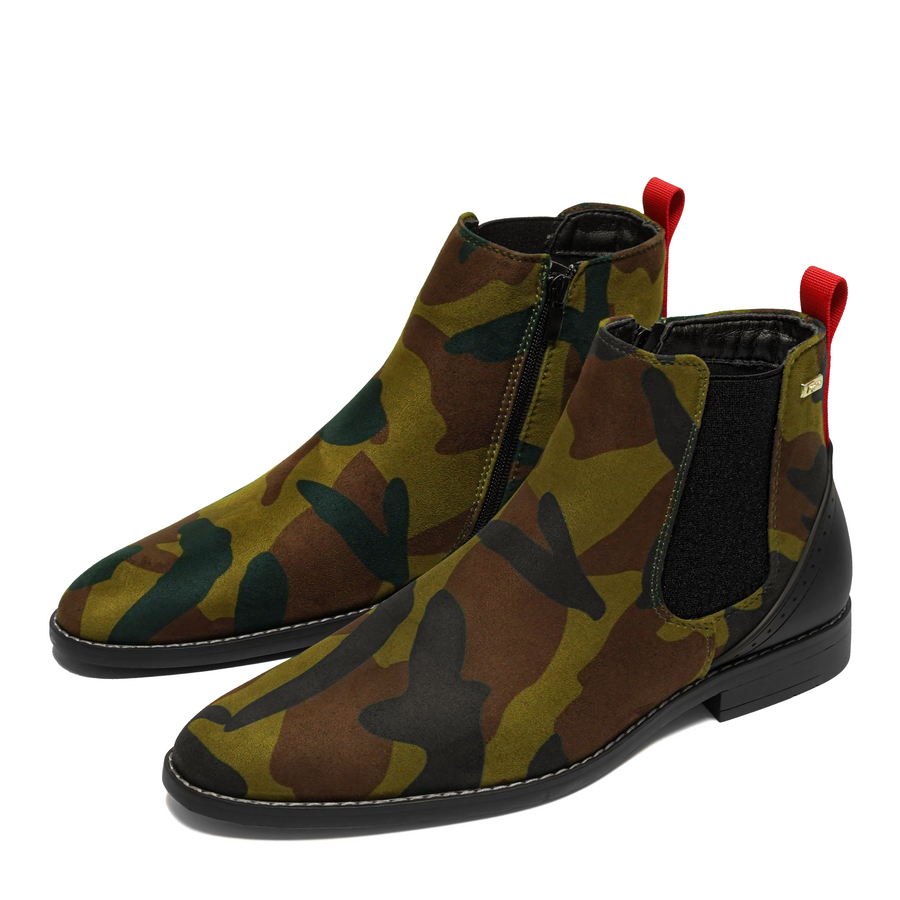 mens camo chelsea boots